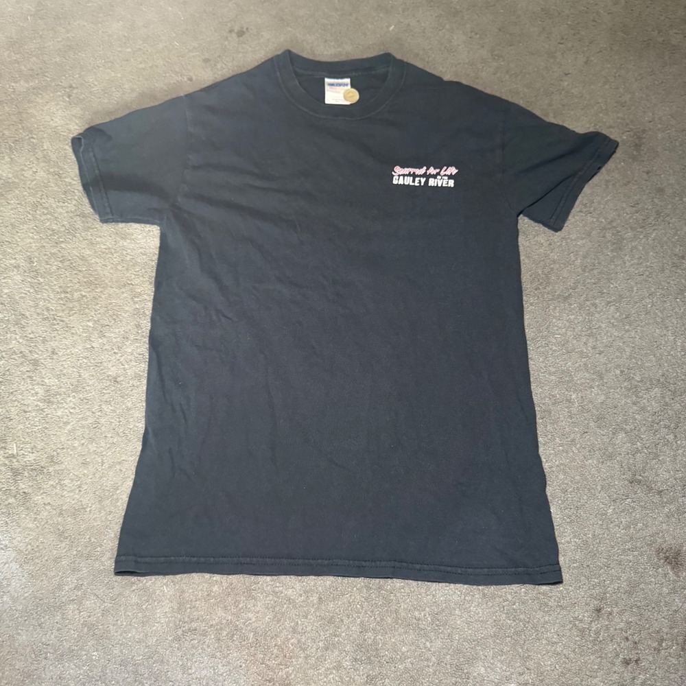 Gildan Gauley River Expeditions T-Shirt Mens Small Black Graphic Bucket List Tee